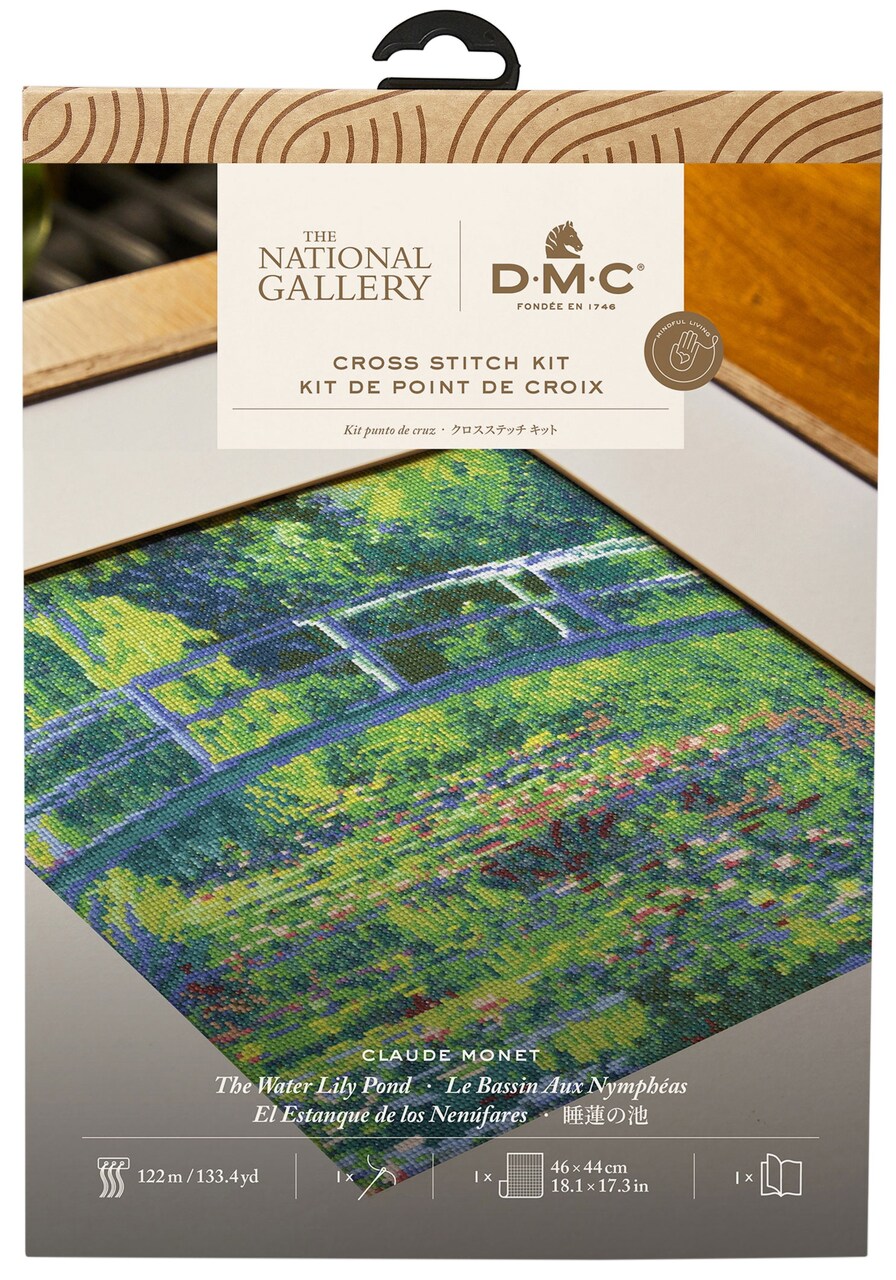 DMC Mindful Making Advanced Cross Stitch Kit-The Water Lily Pond Monet